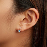 925 Sterling Silver Earrings with Oxidized Finish and Pavé Setting
