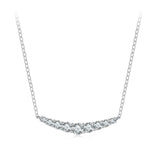 925 Sterling Silver 38+5cm White Gold Plated Moissanite Necklace for Women