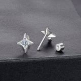 925 Sterling Silver Moissanite Earrings 0.8cm for Women