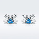 925 Sterling Silver Oxidized CZ Earrings 0.7cm x 1cm for Women