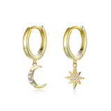 925 Sterling Silver and Gold Plated Pavé Setting CZ Earrings for Women