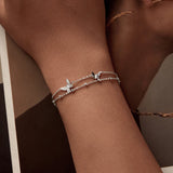 925 Sterling Silver Bracelets with Platinum Plating and CZ Stones - 150+60mm
