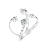 925 Sterling Silver White Gold Plated Pavé Set CZ Ring 2.5-13.5mm for Women