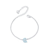 925 Sterling Silver White Gold Plated Bracelet with Enamel Process