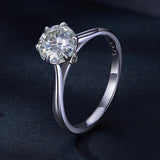925 Sterling Silver Moissanite 1 Carat Ring Size 6 for Women