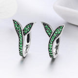 925 Sterling Silver Earrings with Pavé Setting CZ 1.5*1cm for Women