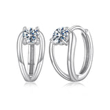 925 Sterling Silver 0.40 Carat Moissanite Earrings for Women