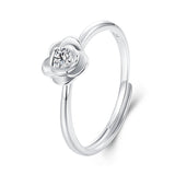 925 Sterling Silver White Gold Plated Moissanite Ring Size E for Women