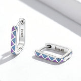 S925 Sterling Silver Enamel Oxidized Earrings for Women