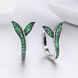 925 Sterling Silver Earrings with Pavé Setting CZ 1.5*1cm for Women