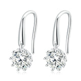 925 Sterling Silver Earrings with Pavé Setting and Platinum Plating