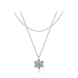 925 Sterling Silver 0.06 Carat & 0.20 Carat Moissanite Necklace with White Gold Plating for Women