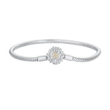 925 Sterling Silver Pavé Setting CZ Bracelet for Women - 17.0 Size, 170mm Length, 3mm Chain Thickness