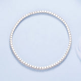 925 Sterling Silver White Gold Plated 16cm Stretchable CZ Bracelet for Women