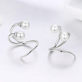 925 Sterling Silver Oxidized Earrings with Shell Pearl for Women