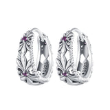 925 Sterling Silver Earrings with Pavé Setting and Oxidized Finish