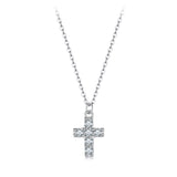 925 Sterling Silver Moissanite Pendant Necklace 40+5cm for Women