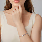 925 Sterling Silver Bracelet with CZ 17cm for Women