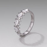 925 Sterling Silver 0.24cm White Gold Plated Ring with CZ for Women Size 6