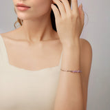925 Sterling Silver & White Gold Plated Crystal Bracelet 16+5cm for Women