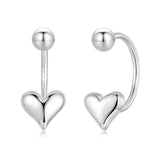 925 Sterling Silver Earrings with White Gold Plating, 1.3x0.58cm for Women