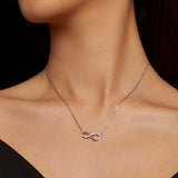 925 Sterling Silver Moissanite 1.5mm Necklace 400+50mm for Women