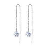 925 Sterling Silver Earrings with 0.8cm Main Stone and CZ for Women