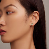 925 Sterling Silver Transparent Glass Earrings for Women