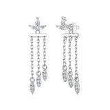 925 Sterling Silver Earrings with White Gold Plating and CZ