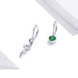 925 Sterling Silver Earrings with Pavé Setting CZ and Plated Platinum