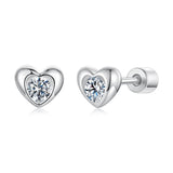 925 Sterling Silver Moissanite Earrings 0.5cm for Women