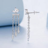 925 Sterling Silver Earrings with White Gold Plating and CZ