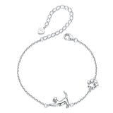 925 Sterling Silver & Plated White Gold Adjustable Bracelet for Women