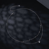 925 Sterling Silver Plated Platinum 5.0mm Moissanite Necklace for Women