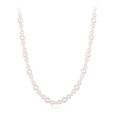 925 Sterling Silver White Gold Plated Necklace with Synthetic Pearls for Women