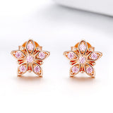 925 Sterling Silver Rose Gold Plated Pavé Setting CZ Earrings