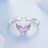 925 Sterling Silver Transparent Glass Pendant Rings for Women