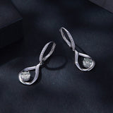 925 Sterling Silver Moissanite 0.5ct Earrings with Pavé Setting, Size 30*11mm for Women