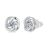 925 Sterling Silver Moissanite Earrings, 0.3cm, White Gold Plated, for Women