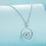 925 Sterling Silver Necklace with Pavé Setting CZ 21*16mm Pendant
