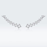 925 Sterling Silver Earrings with Pavé Setting CZ - 2.9*0.7cm