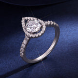 925 Sterling Silver Moissanite 1 Carat Pendant Ring Size 6 for Women