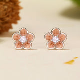 925 Sterling Silver Earrings with White Gold Plating and Pavé Setting CZ