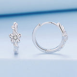 925 Sterling Silver Earrings with Zircon and Platinum Plating
