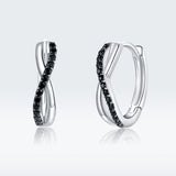 925 Sterling Silver Earrings 1.3*0.4cm with Pavé Setting CZ for Women