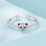 925 Sterling Silver White Gold Plated Enamel Ring for Women