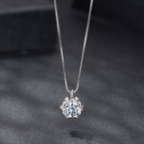 925 Sterling Silver Moissanite & CZ Pavé Necklace - 40+5cm for Women