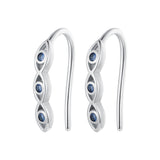 925 Sterling Silver CZ Pavé Earrings 13*2mm for Women