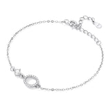 925 Sterling Silver Adjustable Bracelet with Pavé Set CZ for Women