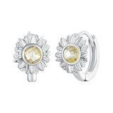 925 Sterling Silver Earrings with Transparent Glass, 12x9mm Size for Women
